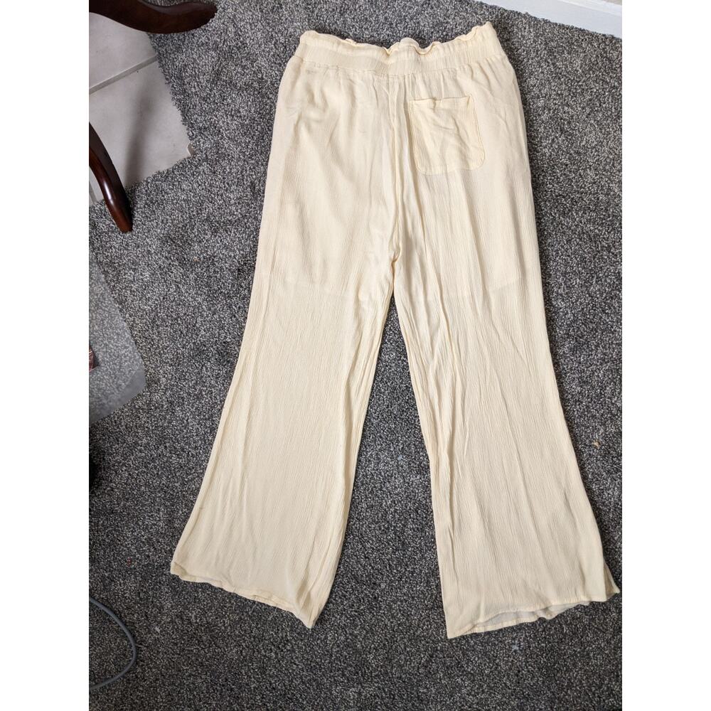 #15 womans kendal and kylie Pants Cream BOHO Relaxed Drawstring Comfortable